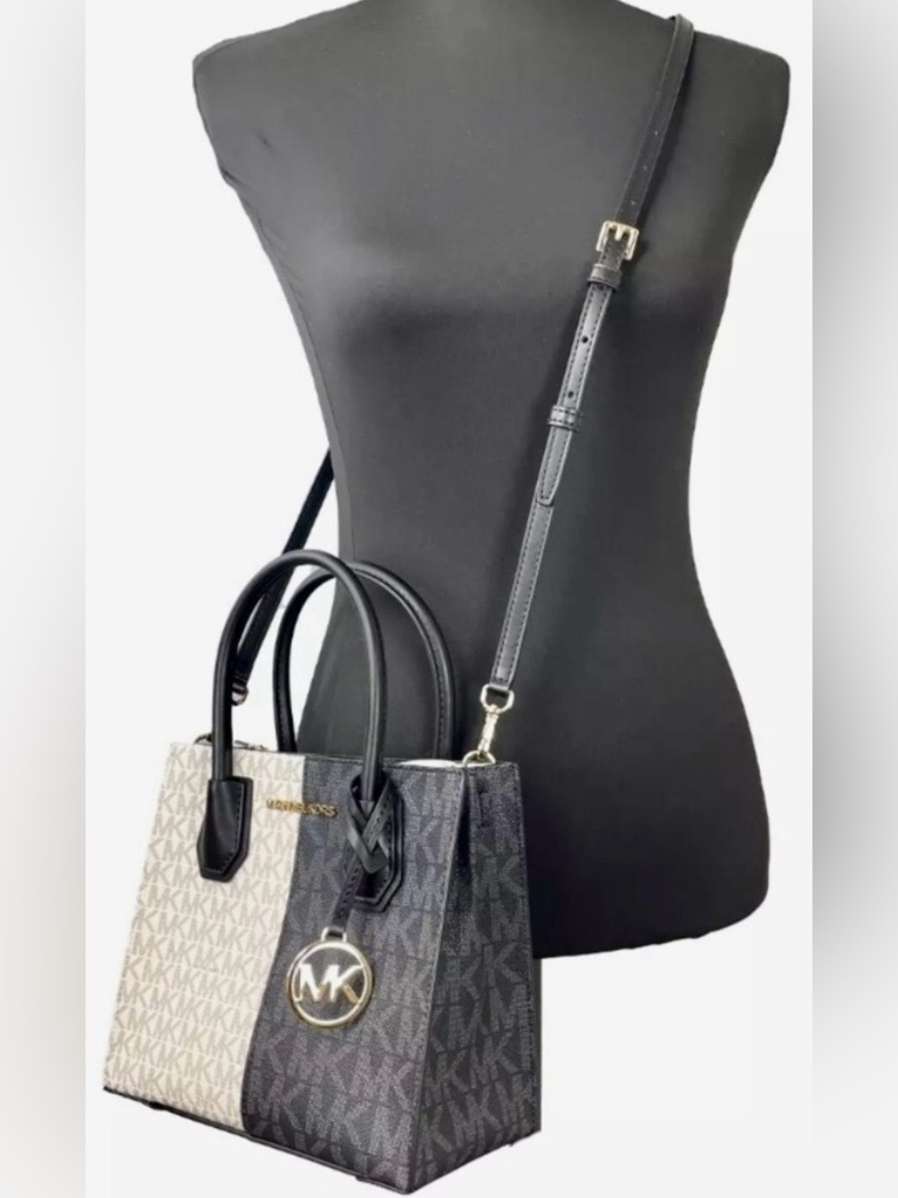 Beautiful Michael Kors Black and Cream Signature Two-Tone bag, NWT!